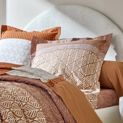 Fantasie Bedlinnen|Vlak Laken<Colombine Bedlinnen Tommy in katoen met geometrische print karamel