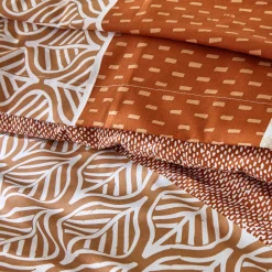 Fantasie Bedlinnen|Vlak Laken<Colombine Bedlinnen Tommy in katoen met geometrische print karamel