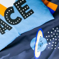 Bedlinnenset Kids|Bedlinnenset Kids<Colombine des petits Bedlinnen voor kids, Galaxy met kattenprint, 1 persoon - katoen marine