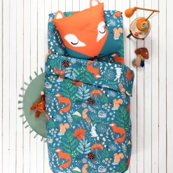 Bedlinnenset Kids|Bedlinnenset Kids<Colombine des petits Bedlinnen voor kinderen, Champy, in biologisch katoen(**) blauw