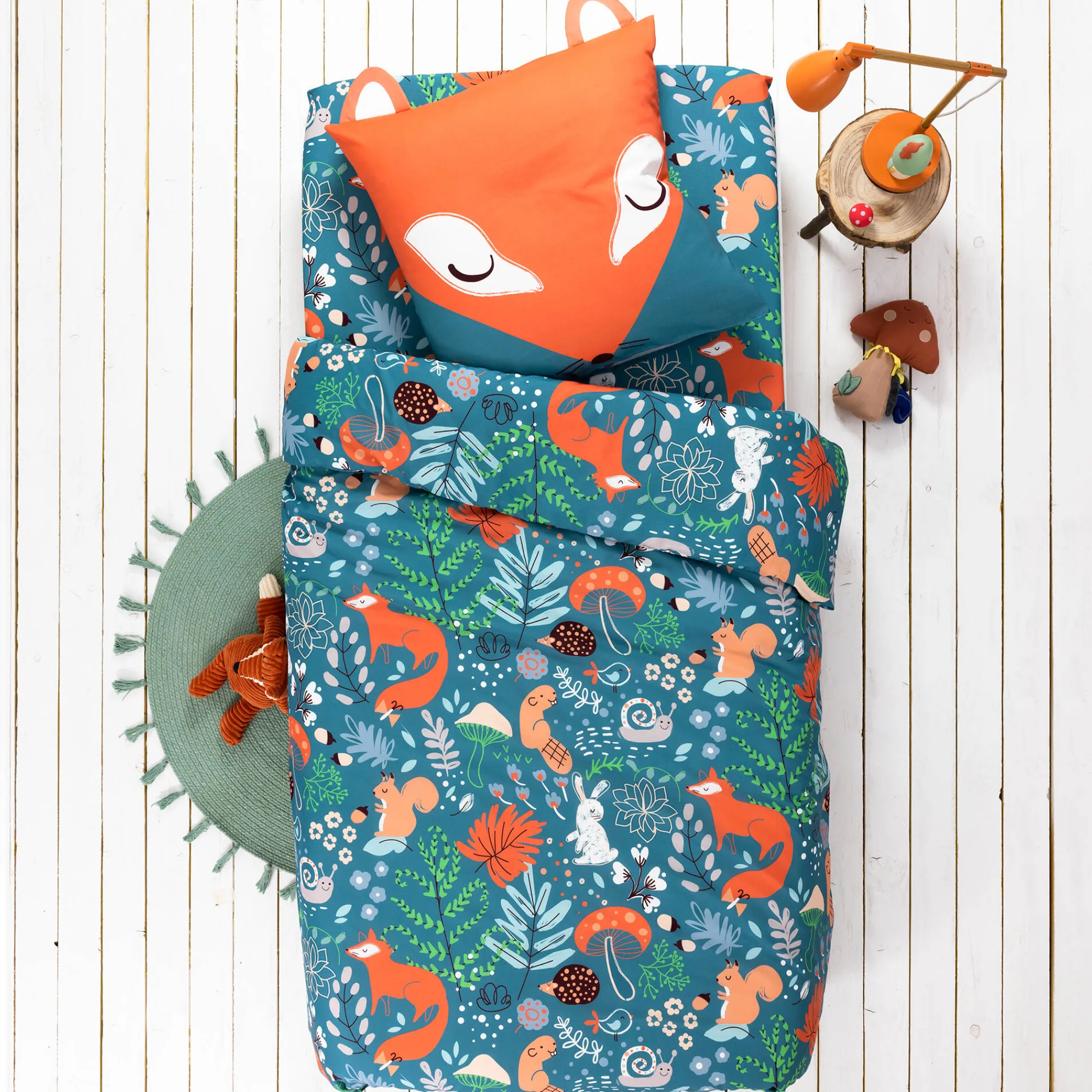 Bedlinnenset Kids|Bedlinnenset Kids<Colombine des petits Bedlinnen voor kinderen, Champy, in biologisch katoen(**) blauw