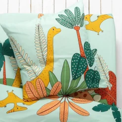 Bedlinnenset Kids|Bedlinnenset Kids<Colombine des petits Bedlinnen voor kinderen Jurassi, in katoen - dinosaurusprint groen