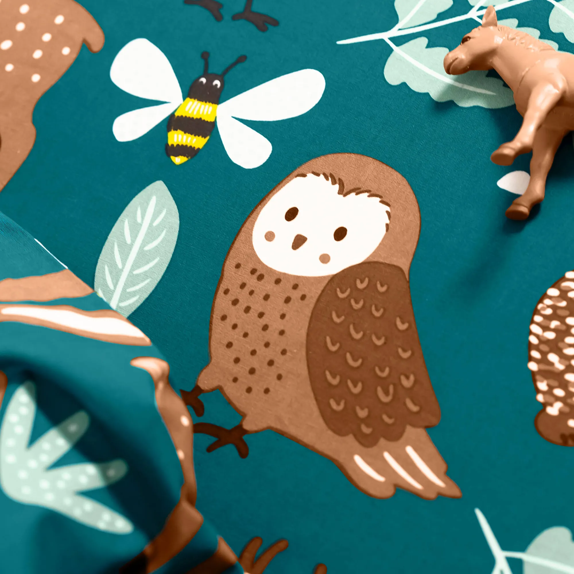 Bedlinnenset Kids|Bedlinnenset Kids<Colombine des petits Bedlinnen voor kinderen met knuffelbeer motief in biologisch katoen, eco-verantwoord groen