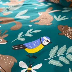 Bedlinnenset Kids|Bedlinnenset Kids<Colombine des petits Bedlinnen voor kinderen met knuffelbeer motief in biologisch katoen, eco-verantwoord groen