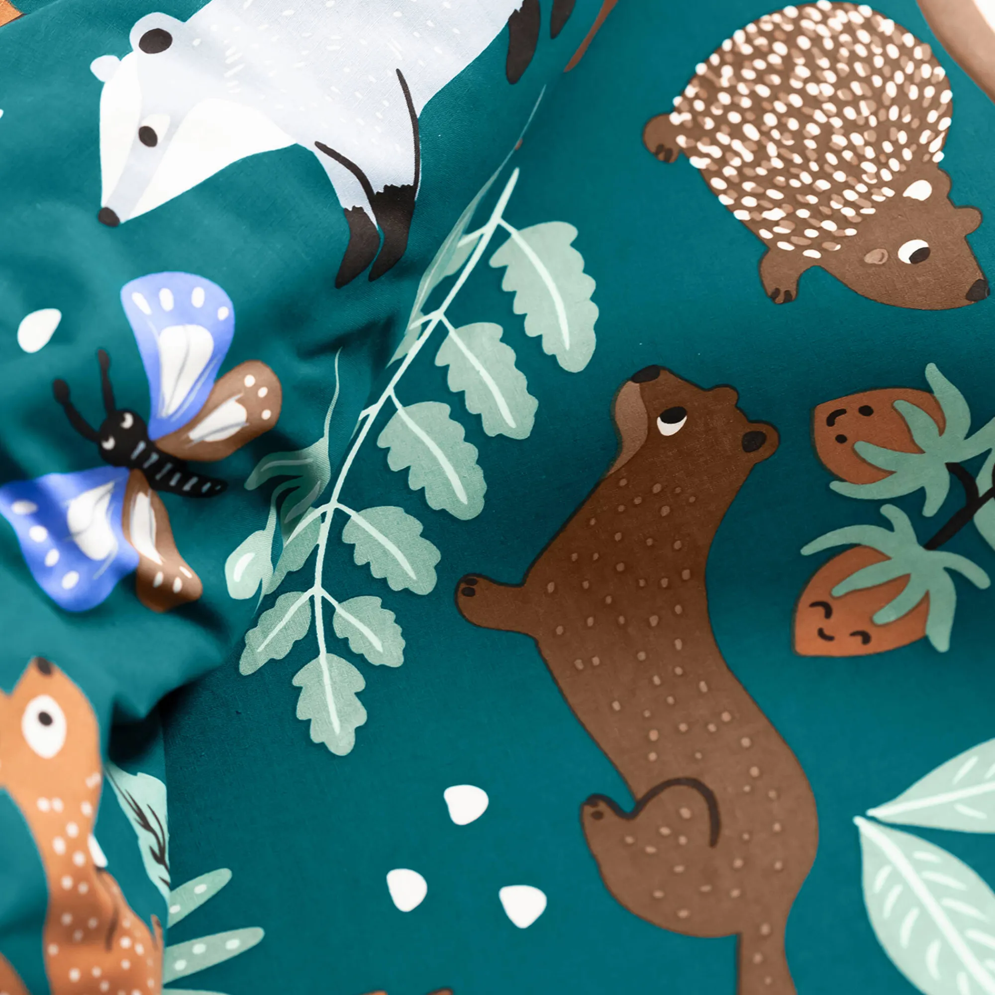 Bedlinnenset Kids|Bedlinnenset Kids<Colombine des petits Bedlinnen voor kinderen met knuffelbeer motief in biologisch katoen, eco-verantwoord groen