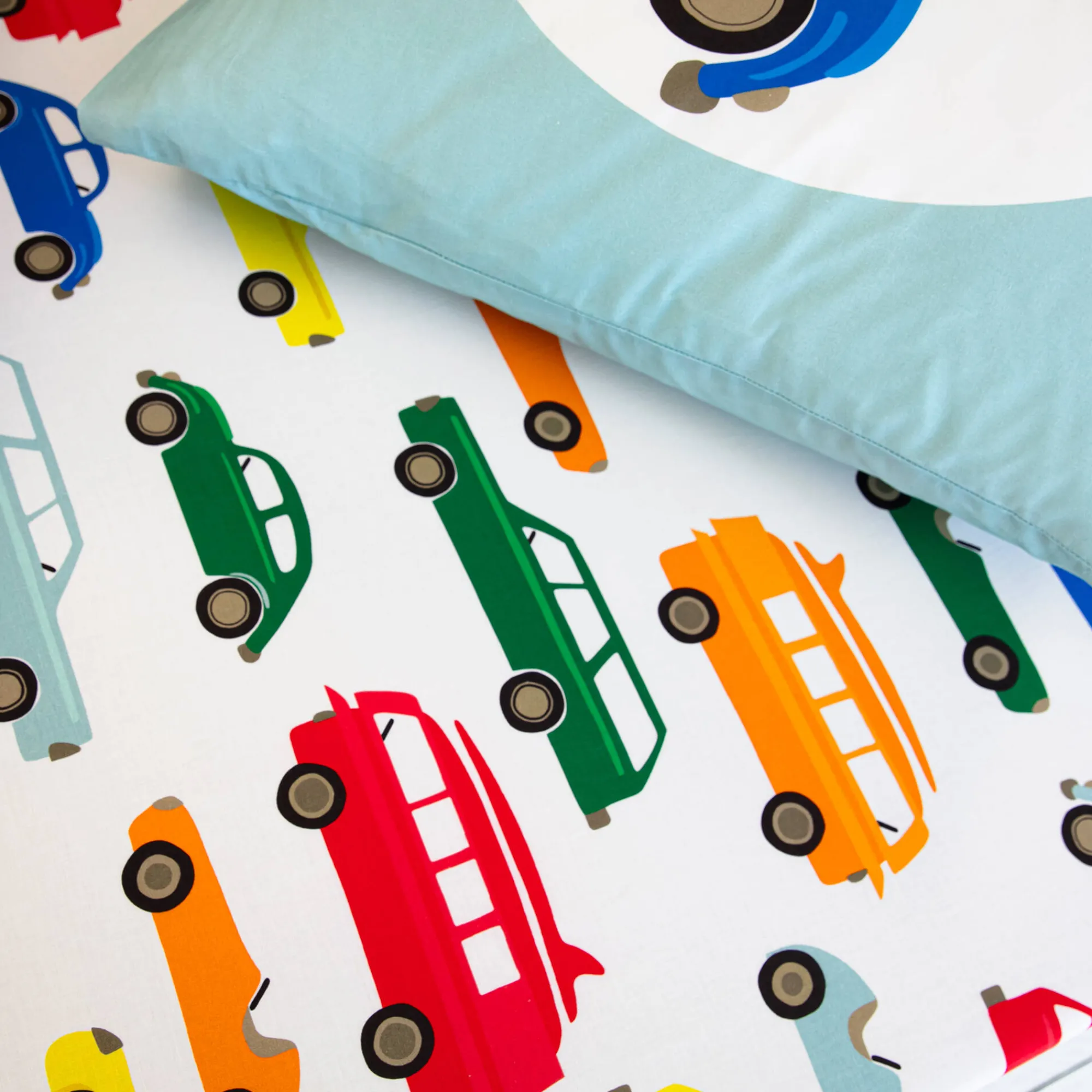 Bedlinnenset Kids|Bedlinnenset Kids<Colombine des petits Bedlinnen voor kinderen Vroum, katoen - autoprint wit