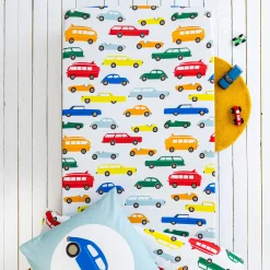 Bedlinnenset Kids|Bedlinnenset Kids<Colombine des petits Bedlinnen voor kinderen Vroum, katoen - autoprint wit
