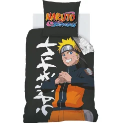 Bedlinnenset Kids|Delige Bedlinnenset<Naruto Bedlinnenset ® katoen zwart / oranje
