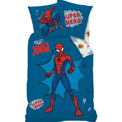 Bedlinnenset Kids|Delige Bedlinnenset<Spiderman Bedlinnenset super hero - katoen blauw