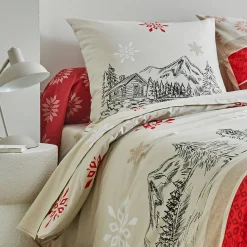 Fantasie Bedlinnen|Vlak Laken<Blancheporte Bedllinnen Montana in katoen rood