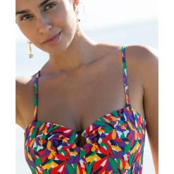 Badmode|Badmode<Blancheporte Bedrukt badpak met bustier, Toboki - verwijderbare bandjes veelkleurig