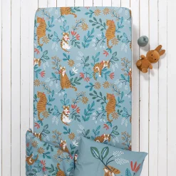 Bedlinnenset Kids|Bedlinnenset Kids<Colombine des petits Bedrukt bedlinnen Chätaigne - katoen celadon