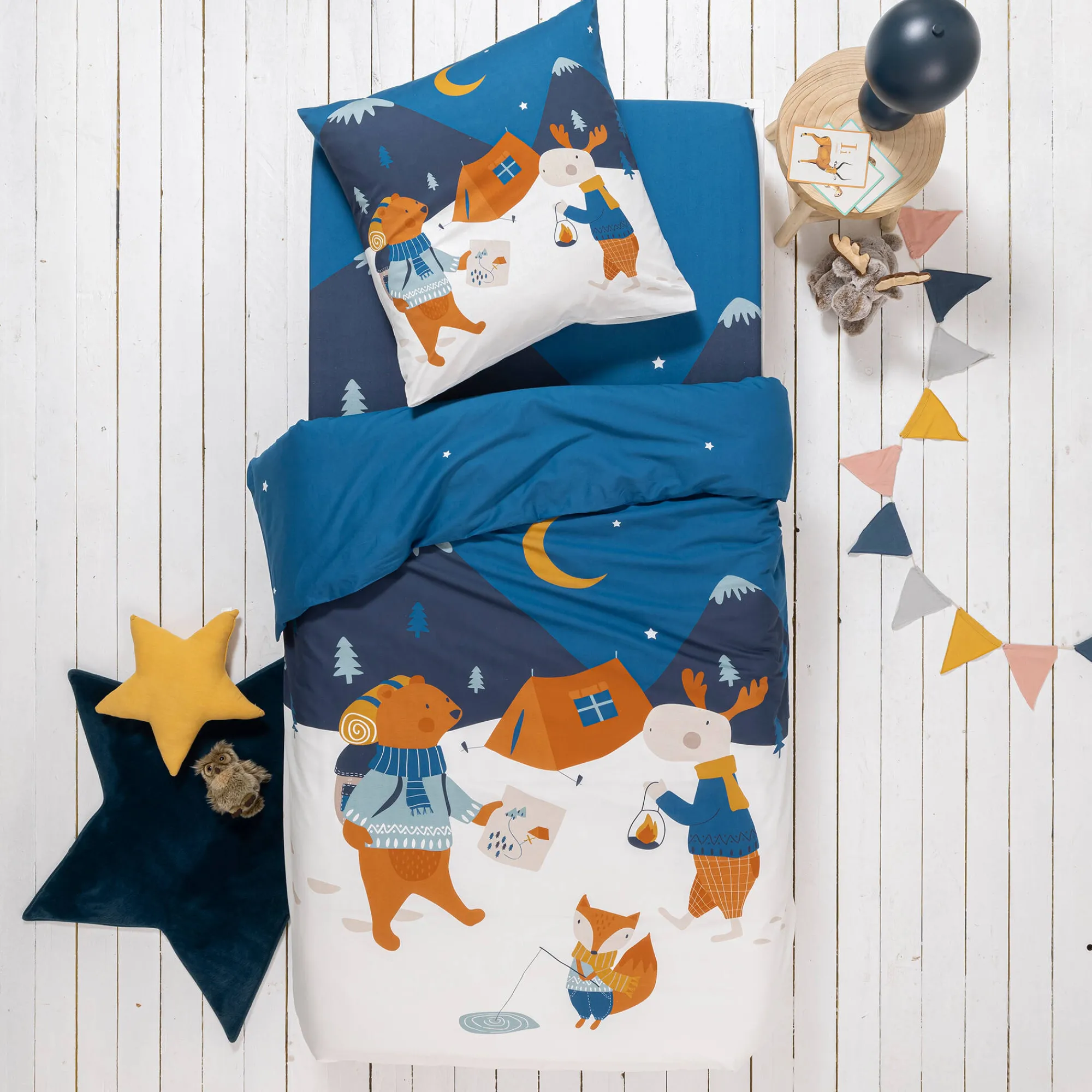 Bedlinnenset Kids|Bedlinnenset Kids<Colombine des petits Bedrukt bedlinnen voor kinderen Rando - katoen wit