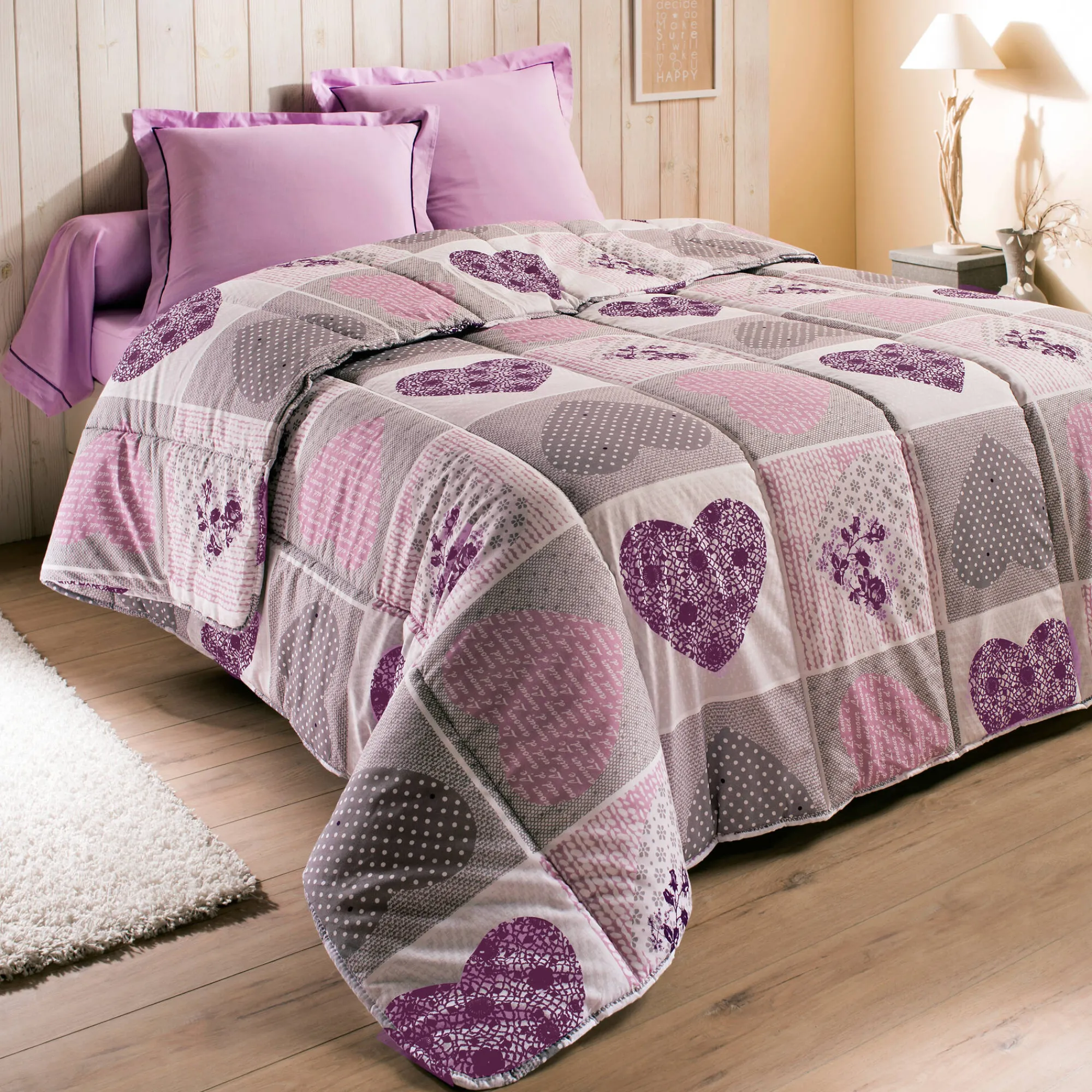 Dekbed<Blancheporte Bedrukt dekbed in katoen Lovely 400g/m2 parma
