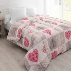 Dekbed<Blancheporte Bedrukt dekbed in katoen Lovely 400g/m2 rood