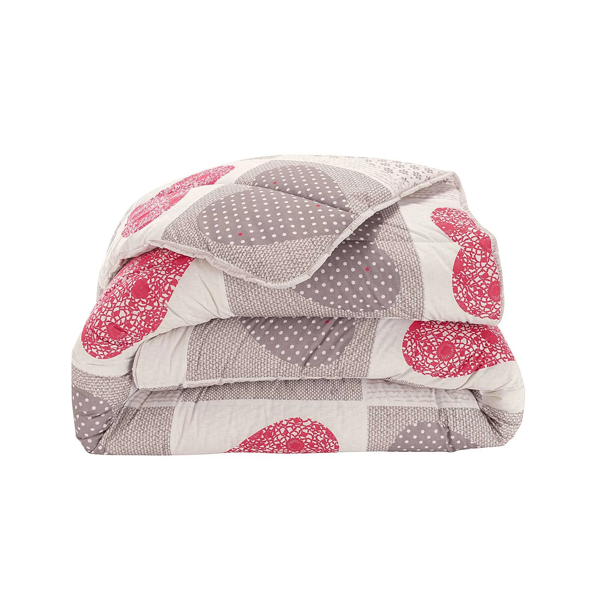 Dekbed<Blancheporte Bedrukt dekbed in katoen Lovely 400g/m2 rood