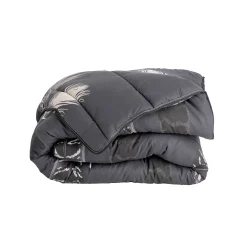 Dekbed<Blancheporte Bedrukt dekbed in microvezel Plumes 400g/m2 zwart