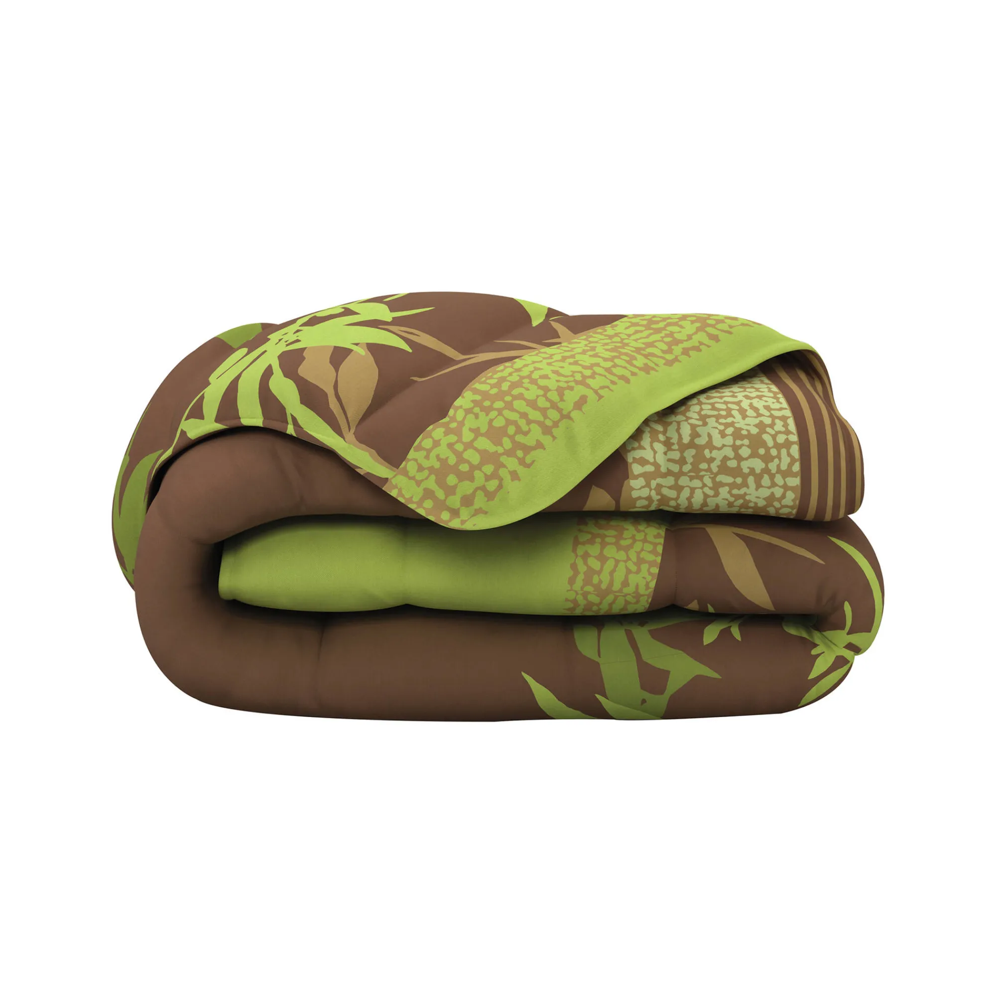 Dekbed<Blancheporte Bedrukt dekbed in microvezel Jungle 400g/m2 groen / chocolade
