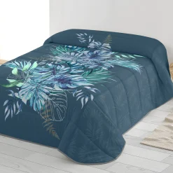 Dekbed<Blancheporte Bedrukt dekbed in microvezel, Savanne 200g/m2 blauw / groen