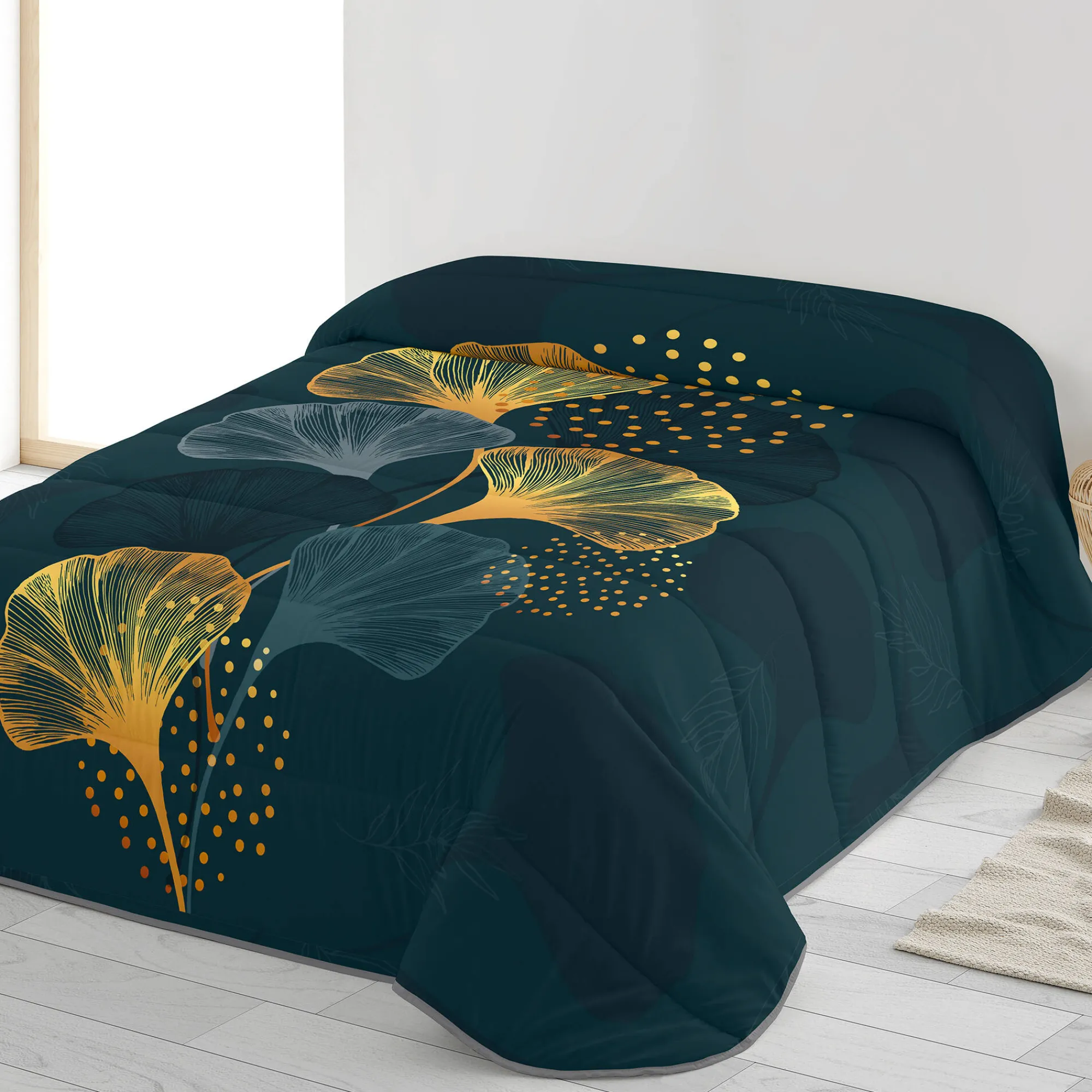 Dekbed<Blancheporte Bedrukt dekbed in microvezel Laila 200g/m2 leiblauw / blauw