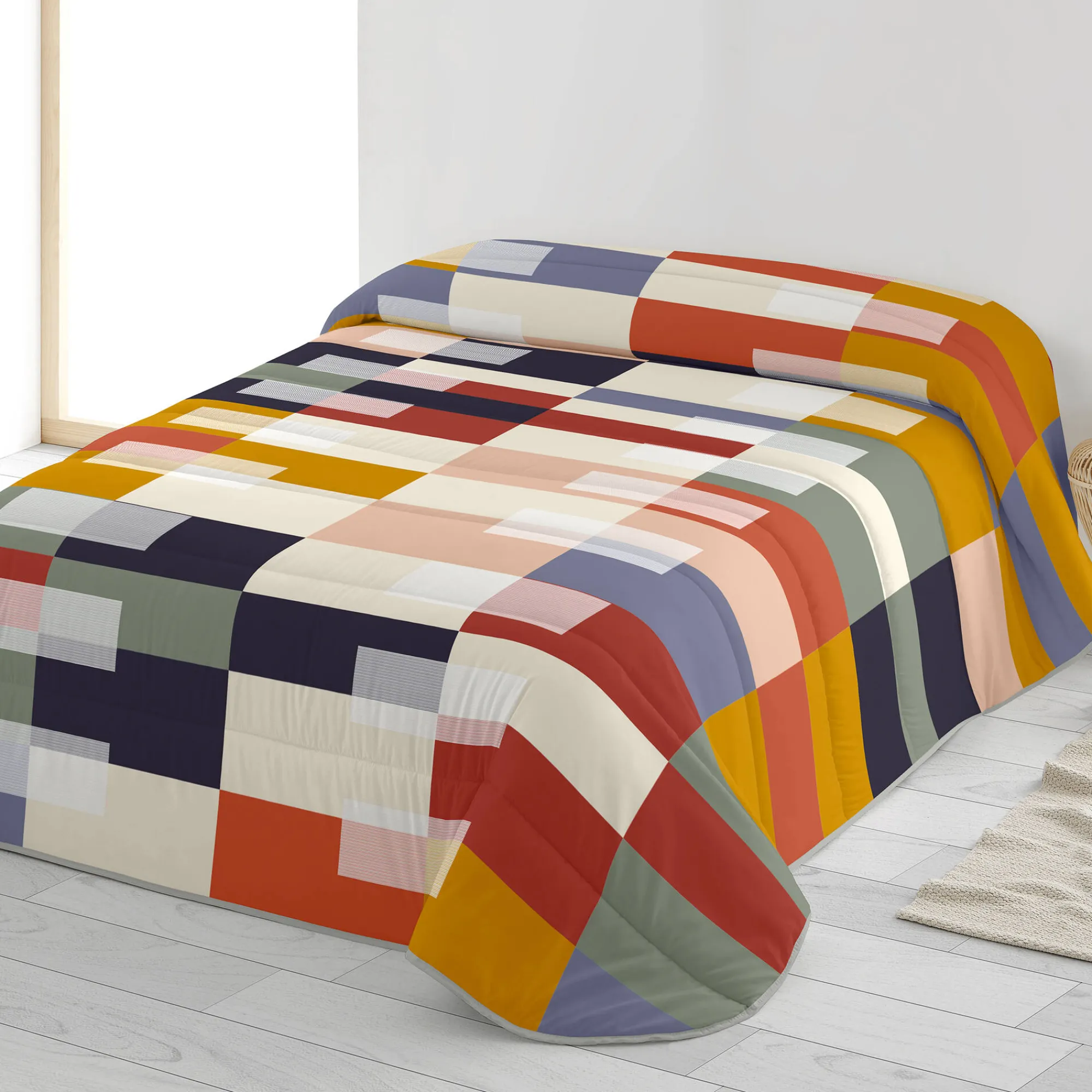 Dekbed<Blancheporte Bedrukt dekbed in microvezel Rozko 200g/m2 wit / rood