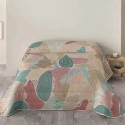 Dekbed<Blancheporte Bedrukt dekbed in microvezel Catalan 200 g/m² blauw / roze