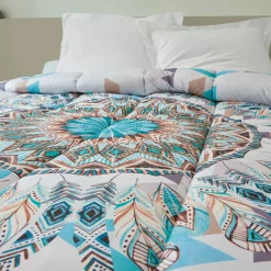 Dekbed<Blancheporte Bedrukt dekbed in microvezel Dreamcatcher 400g/m² blauw