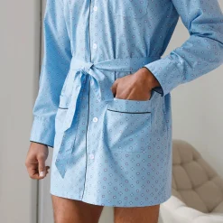 Pyjama En Kamerjas<Blancheporte Bedrukt pyjamajasje - popeline van polykatoen blauw