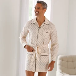 Pyjama En Kamerjas<Blancheporte Bedrukt pyjamajasje - popeline van polykatoen beige