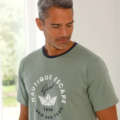 Pyjama En Kamerjas<Blancheporte Bedrukt pyjamashirt met korte mouwen groen