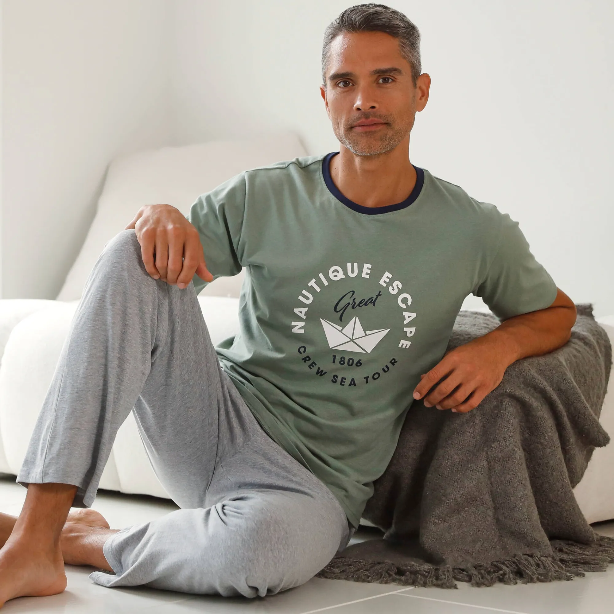 Pyjama En Kamerjas<Blancheporte Bedrukt pyjamashirt met korte mouwen groen