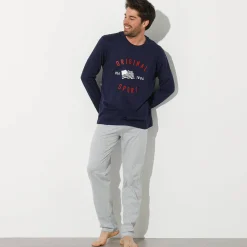 Pyjama En Kamerjas<Blancheporte Bedrukt pyjamashirt met lange mouwen marine