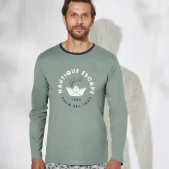 Pyjama En Kamerjas<Blancheporte Bedrukt pyjamashirt met lange mouwen groen