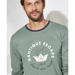 Pyjama En Kamerjas<Blancheporte Bedrukt pyjamashirt met lange mouwen groen