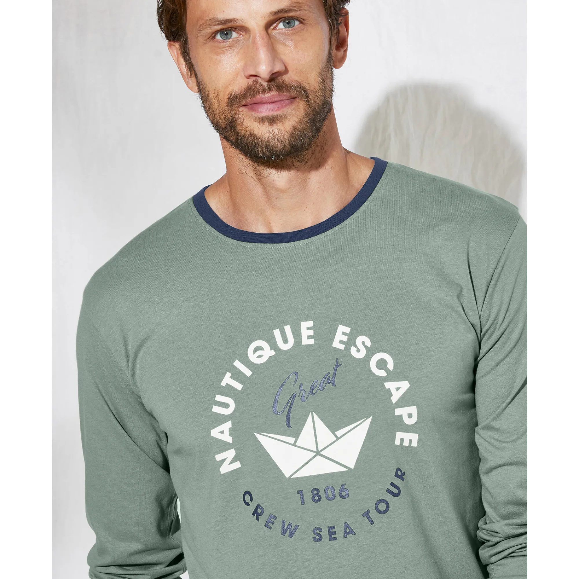 Pyjama En Kamerjas<Blancheporte Bedrukt pyjamashirt met lange mouwen groen