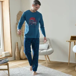 Pyjama En Kamerjas<Blancheporte Bedrukt pyjamashirt met lange mouwen grijsblauw