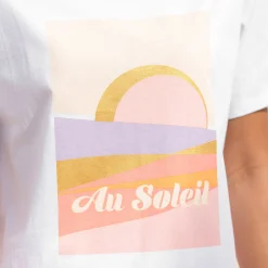 T-Shirt En Topje<Blancheporte Bedrukt T-shirt, loose volume wit / perzik