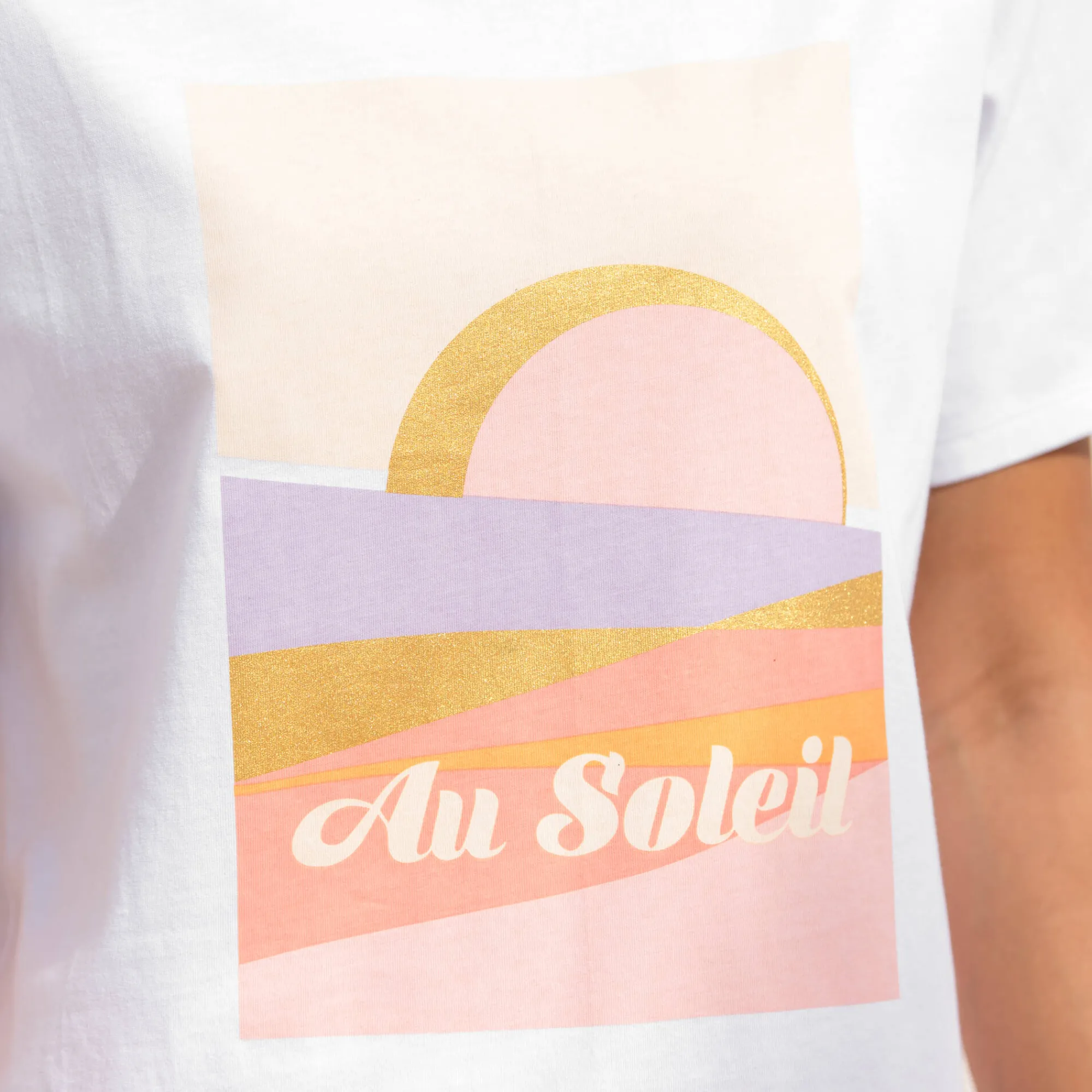 T-Shirt En Topje<Blancheporte Bedrukt T-shirt, loose volume wit / perzik