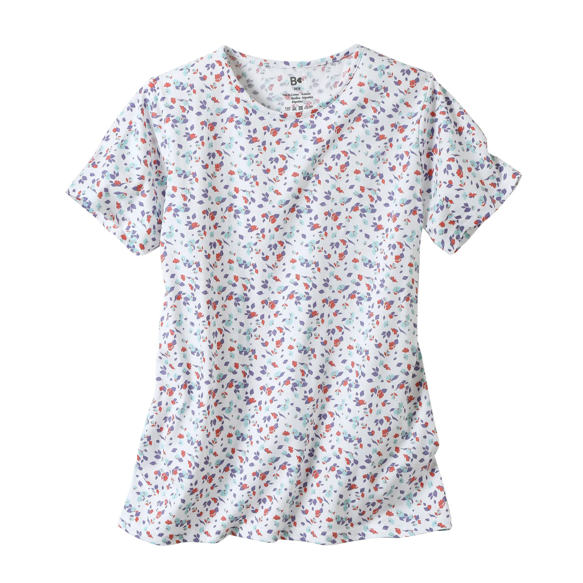 T-Shirt En Topje<Blancheporte Bedrukt T-shirt met korte mouwen wit / aqua
