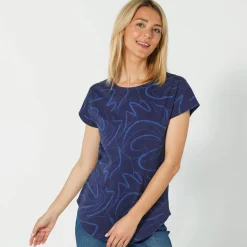 T-Shirt En Topje<Blancheporte Bedrukt T-shirt met korte mouwen marine