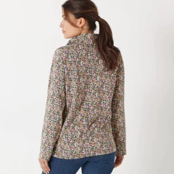 T-Shirt En Topje<Blancheporte Bedrukt T-shirt met opstaande ritskraag kaki