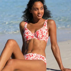 Badmode|Badmode<Blancheporte Bedrukte bikinislip in midimodel Linao grenadine / ecru