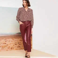 Bloes En Tuniek<Blancheporte Bedrukte bloes, details van striklintjes beige / bordeaux