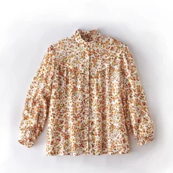 Bloes En Tuniek<Blancheporte Bedrukte bloes met stroken, crepon ecru / honing