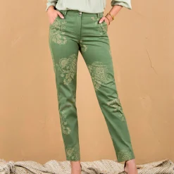 Broek<Blancheporte Bedrukte broek met kasjmiermotief bronskleur
