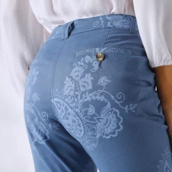 Broek<Blancheporte Bedrukte broek met kasjmiermotief indigo