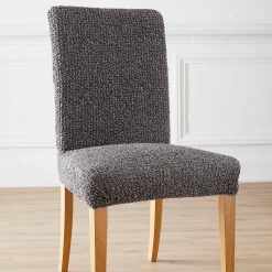 Stoelhoes<Blancheporte Bedrukte en gewafelde bi-rekbare stoelhoes in microvezel grijs