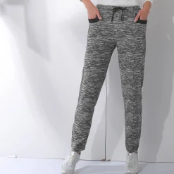 Broek<Blancheporte Bedrukte joggingbroek in geruwd molton chiné zwart