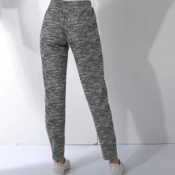 Broek<Blancheporte Bedrukte joggingbroek in geruwd molton chiné zwart