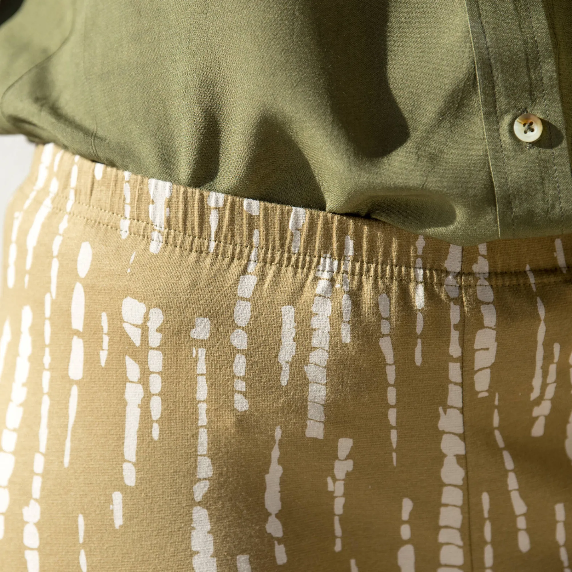Legging<Blancheporte Bedrukte legging, elastische taille kaki / beige